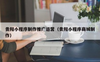贵阳小程序制作推广运营（贵阳小程序商城制作）